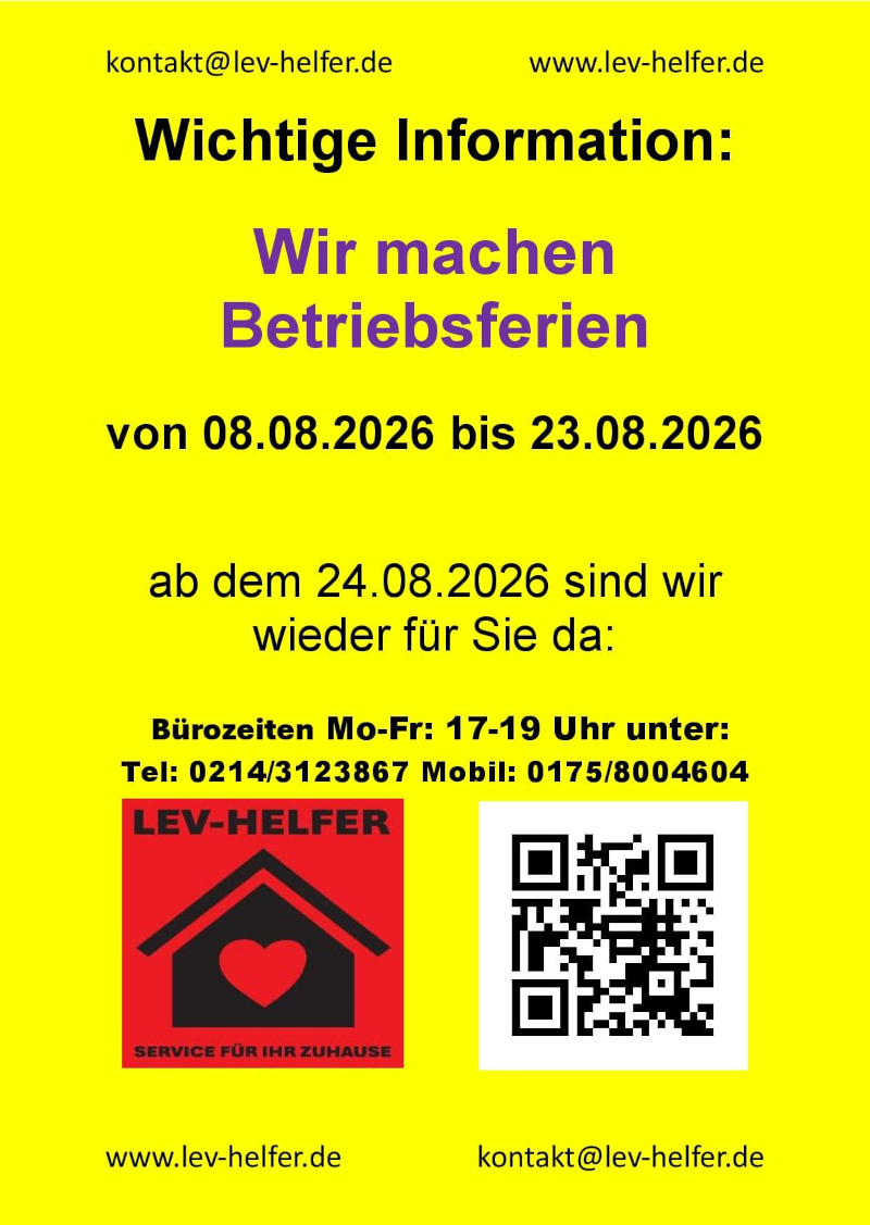 Betriebsferien